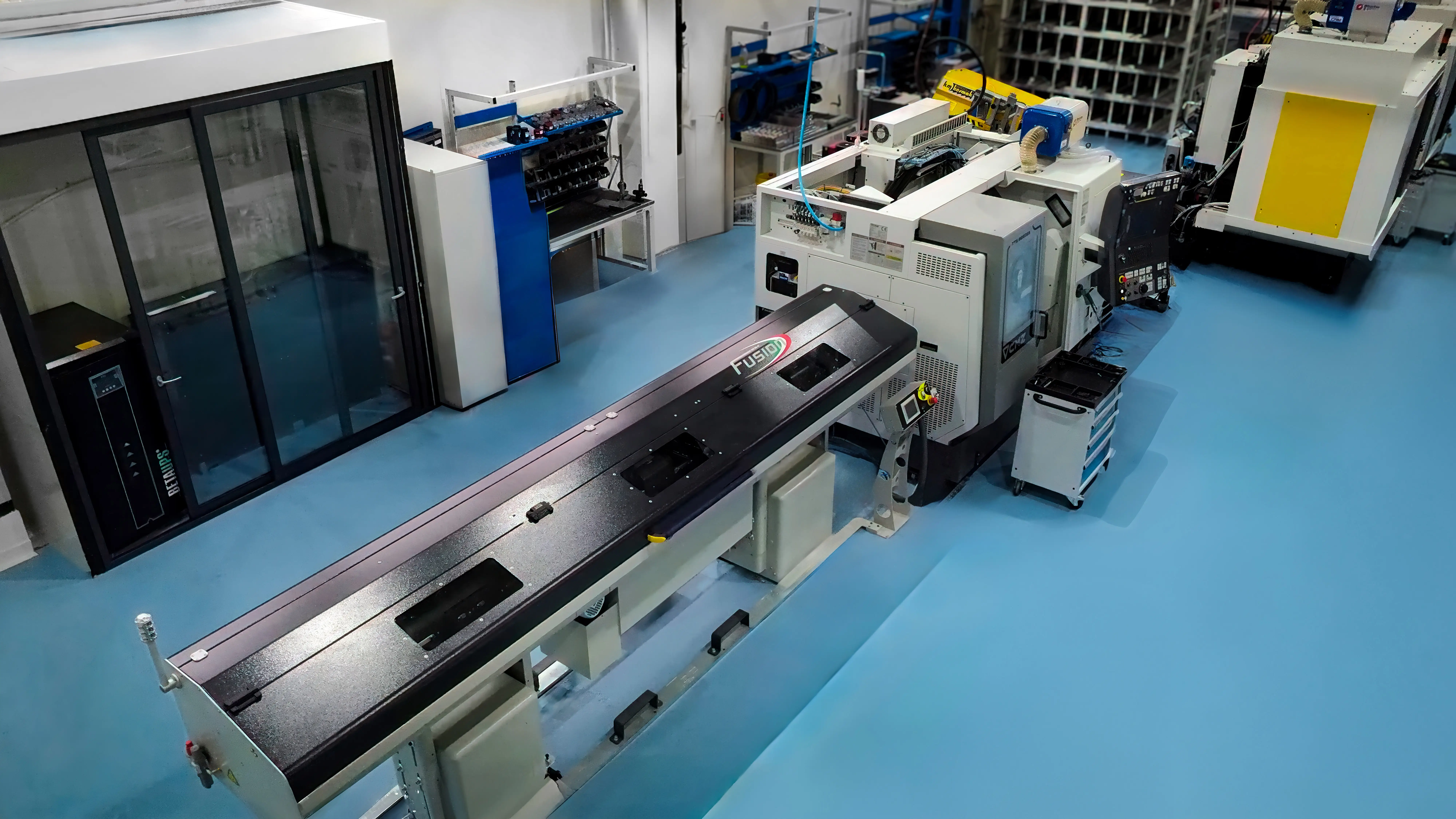 CNC lathe with bar feeder